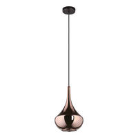 HÄNGELEUCHTE ALMOSTER 25/150 cm   - Schwarz/Bronzefarben, Design, Glas/Metall (25/150cm) - Eglo