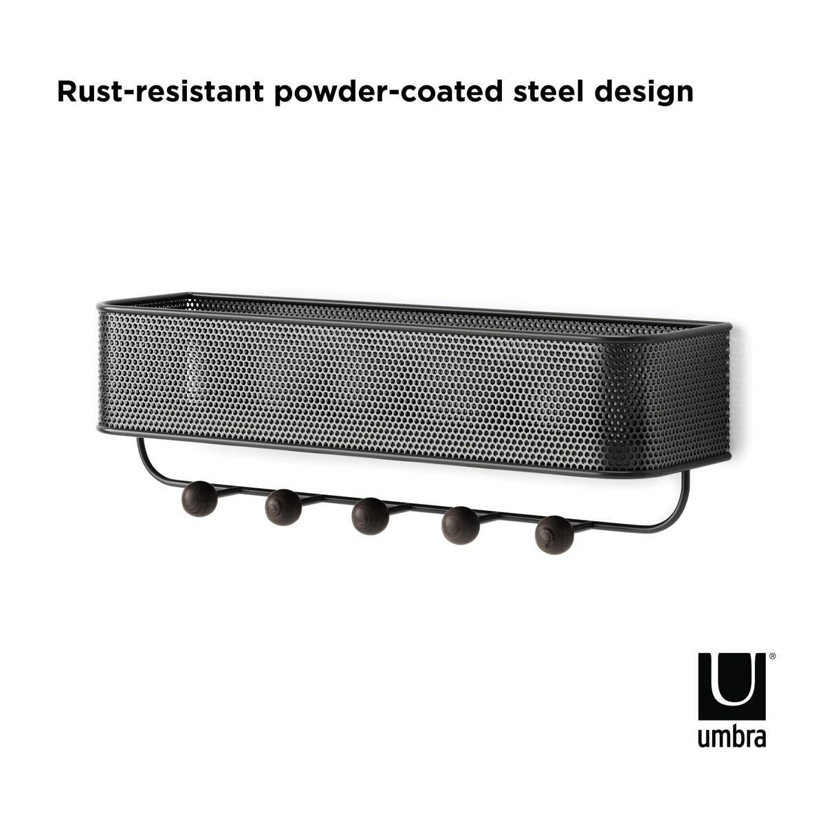 VISEĆI ORGANIZATOR  - smeđa/crna, Basics, metal (9/9/32cm) - Umbra