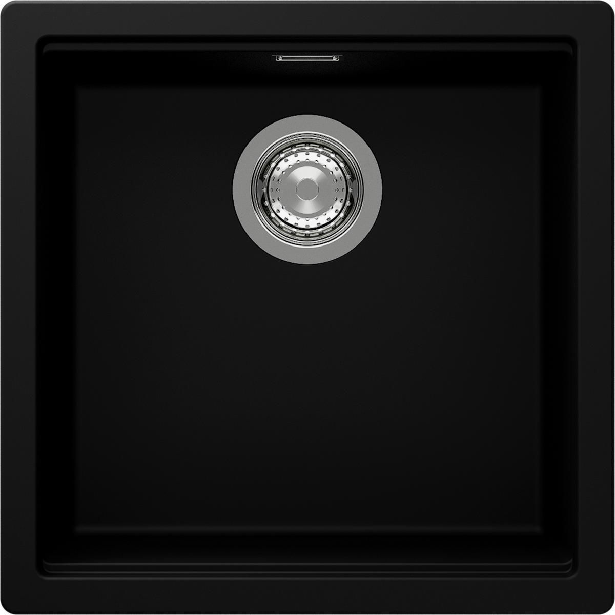 SPÜLE KIRN100ABLACK  - Schwarz, Basics, Stein (45,6/28,9/45,6cm) - Schock