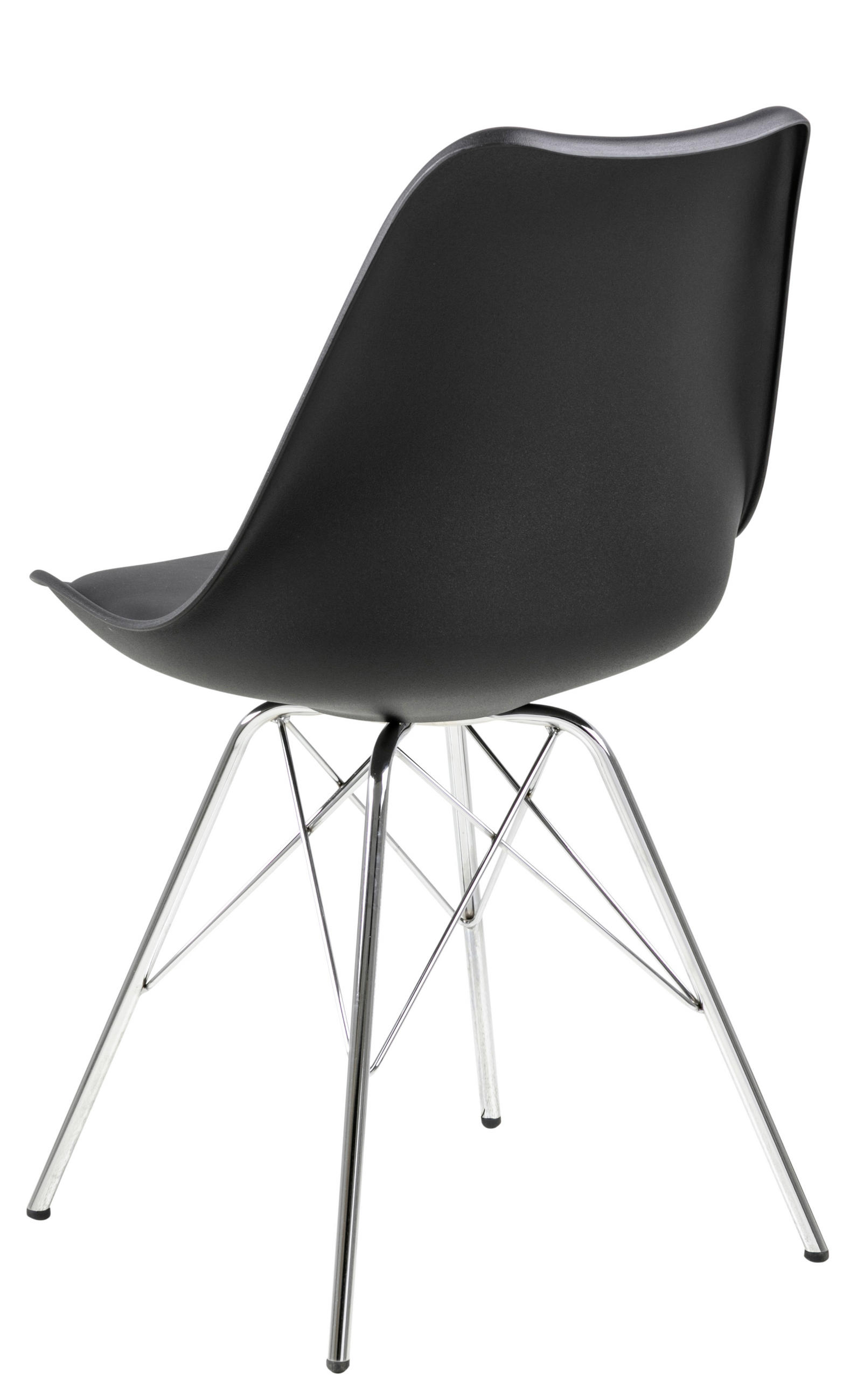 STUHL Schwarz, Chromfarben  - Chromfarben/Schwarz, Trend, Kunststoff/Textil (48,5/85,5/54cm) - Carryhome