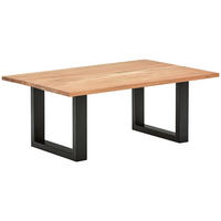 COUCHTISCH Akazie Hartholz rechteckig Schwarz, Akaziefarben  - Schwarz/Akaziefarben, Natur, Holz/Metall (115/75/45cm) - Livetastic