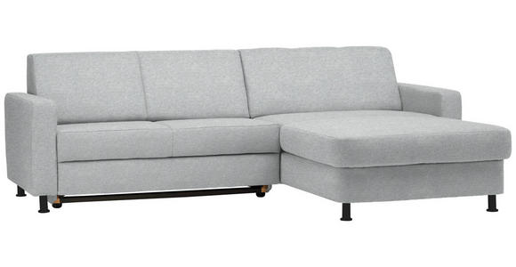 ECKSOFA in Webstoff Hellgrau  - Hellgrau/Schwarz, Design, Kunststoff/Textil (257/165cm) - Xora