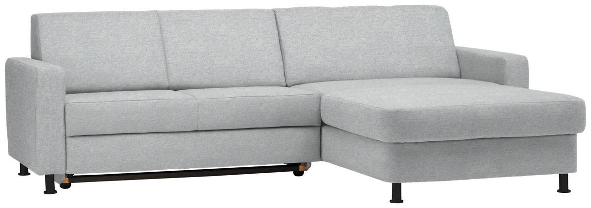 ECKSOFA in Webstoff Hellgrau  257/165 cm  - Hellgrau/Schwarz, Design, Kunststoff/Textil (257/165cm) - Xora