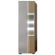 VITRINE in furniert Wildeiche Greige, Wildeiche - Wildeiche/Greige, Design, Glas/Holz (60/200/45cm) - Moderano