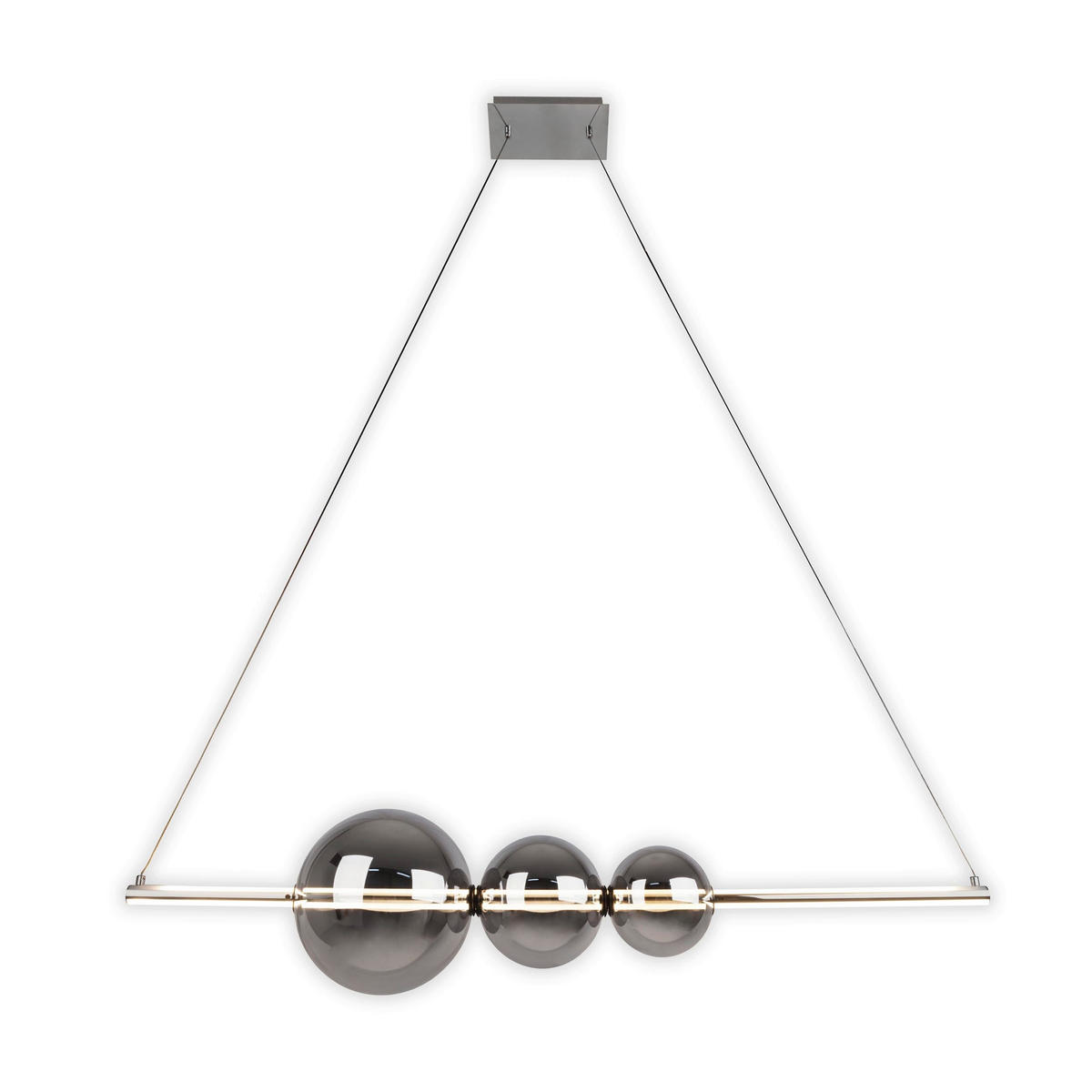 LED-PENDELLEUCHTE Nova 125,3/25/150 cm   - Design, Glas/Metall (125,3/25/150cm) - Näve