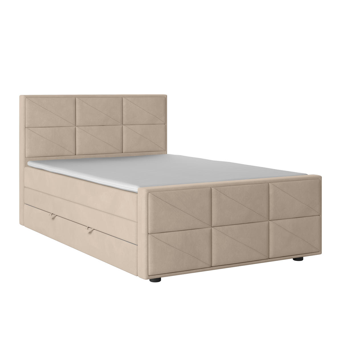BOXSPRINGBETT 140/200 cm  in Beige  - Beige, Modern, Holz/Kunststoff (140/200cm) - MID.YOU