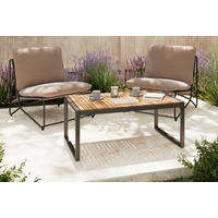 LOUNGETISCH Holz, Metall  - Grau, MODERN, Holz/Metall (110/45/62cm) - Ambia Garden