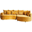 ECKSOFA in Chenille Goldfarben  - Goldfarben/Schwarz, Design, Kunststoff/Textil (307/194cm) - Carryhome