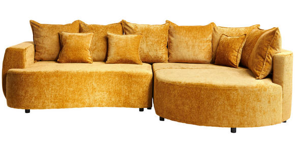 ECKSOFA in Chenille Goldfarben  - Goldfarben/Schwarz, Design, Kunststoff/Textil (307/194cm) - Carryhome