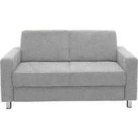 2-SITZER-SOFA in Flachgewebe Hellgrau  - Chromfarben/Hellgrau, Design, Textil/Metall (158/83/85cm) - Xora