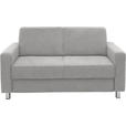 2-SITZER-SOFA in Flachgewebe Hellgrau  - Chromfarben/Hellgrau, Design, Textil/Metall (158/83/85cm) - Xora