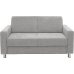 2-SITZER-SOFA in Flachgewebe Hellgrau  - Chromfarben/Hellgrau, Design, Textil/Metall (158/83/85cm) - Xora