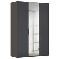 DREHTÜRENSCHRANK 151/235/61 cm,  in Graphitfarben, 3 Tür(en)  - Graphitfarben, Basics, Glas/Holzwerkstoff (151/235/61cm) - Novel