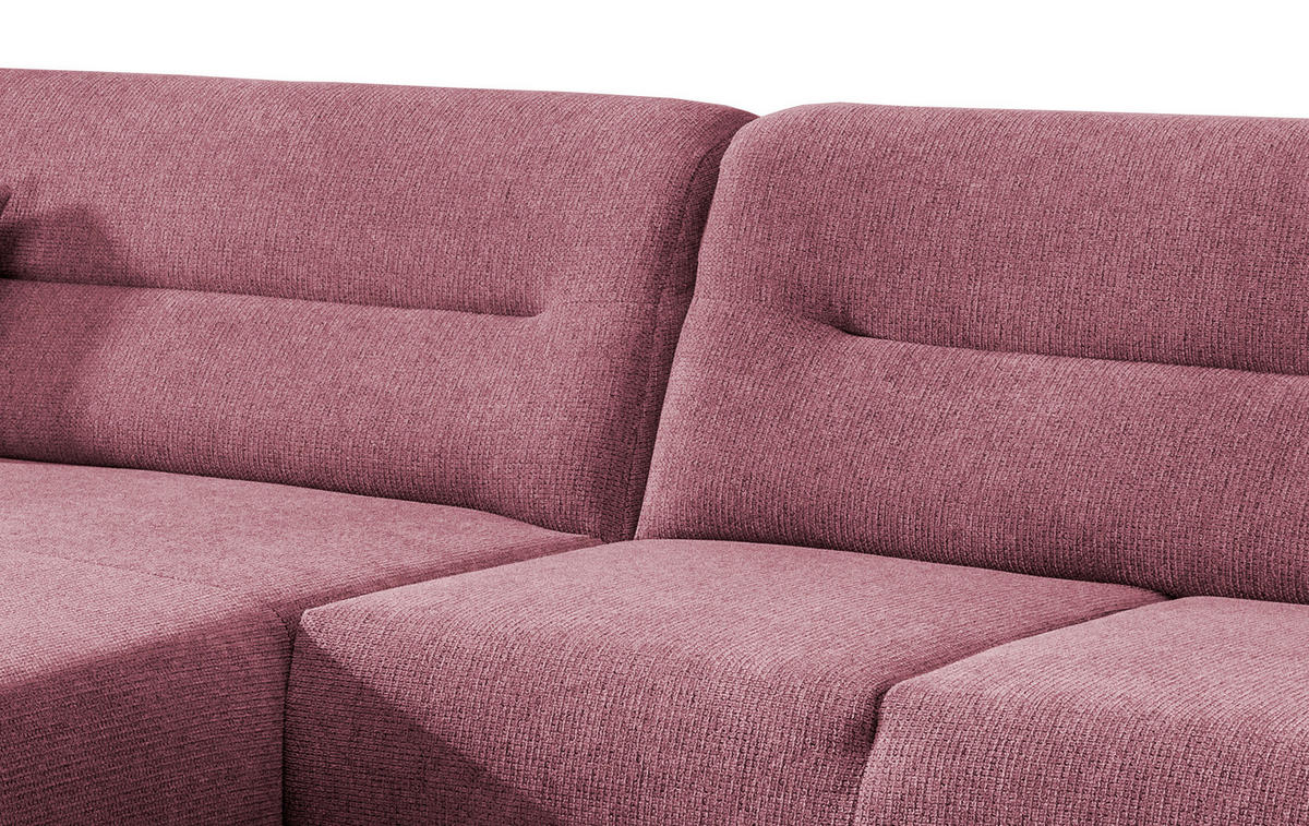 ECKSOFA in Chenille Brombeere  - Wildeiche/Brombeere, Modern, Holz/Textil (166/290cm) - MID.YOU