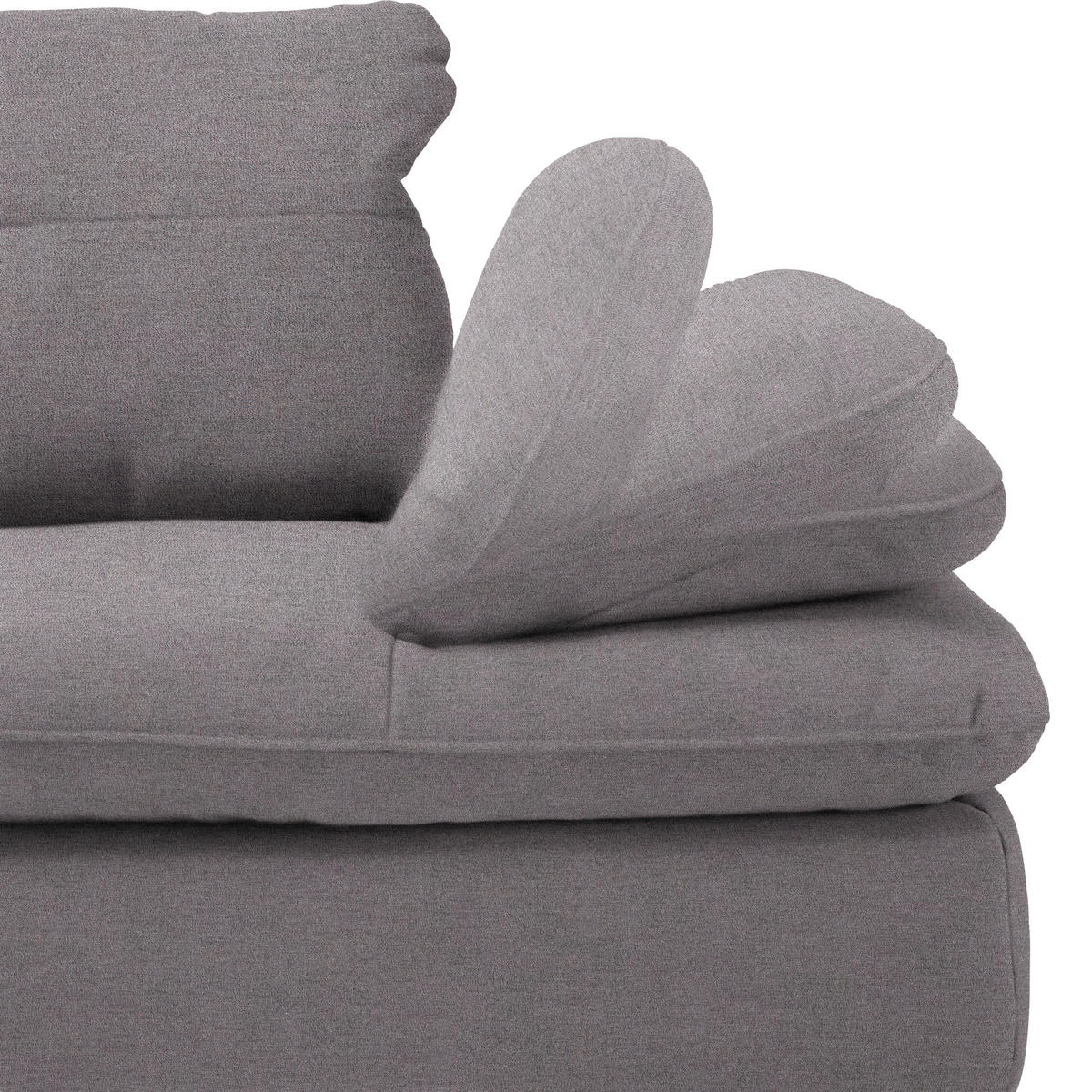ECKSOFA in Flachgewebe Anthrazit  271/344 cm  - Anthrazit/Schwarz, Design, Textil/Metall (271/344cm) - Chilliano