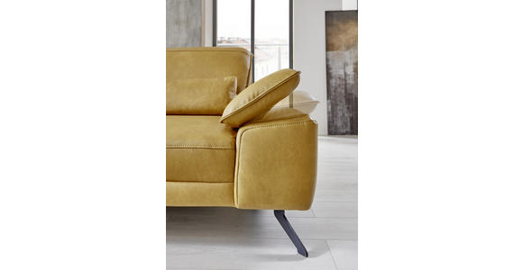 ECKSOFA in Echtleder Hellbraun 328/193 cm - Hellbraun/Schwarz, Design, Leder/Metall (328/193cm) - Dieter Knoll