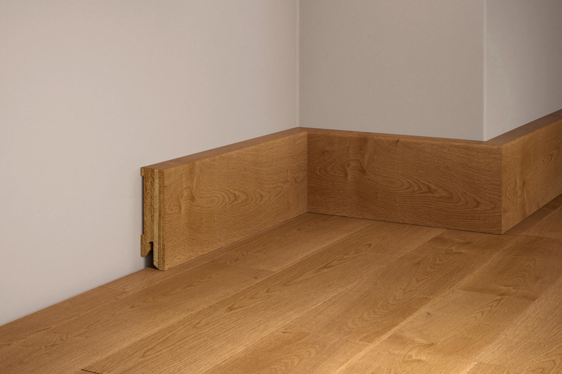 SOCKELLEISTE, Eiche Caramel  - KONVENTIONELL, Holz (220/5/1,7cm) - Tilo