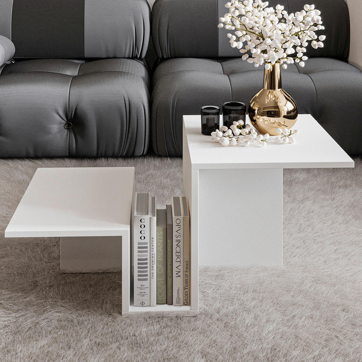 COUCHTISCH Relinda Couchtisch 90/45/50 cm Weiß  - Weiß, Design, Holzwerkstoff (90/45/50cm) - Livetastic