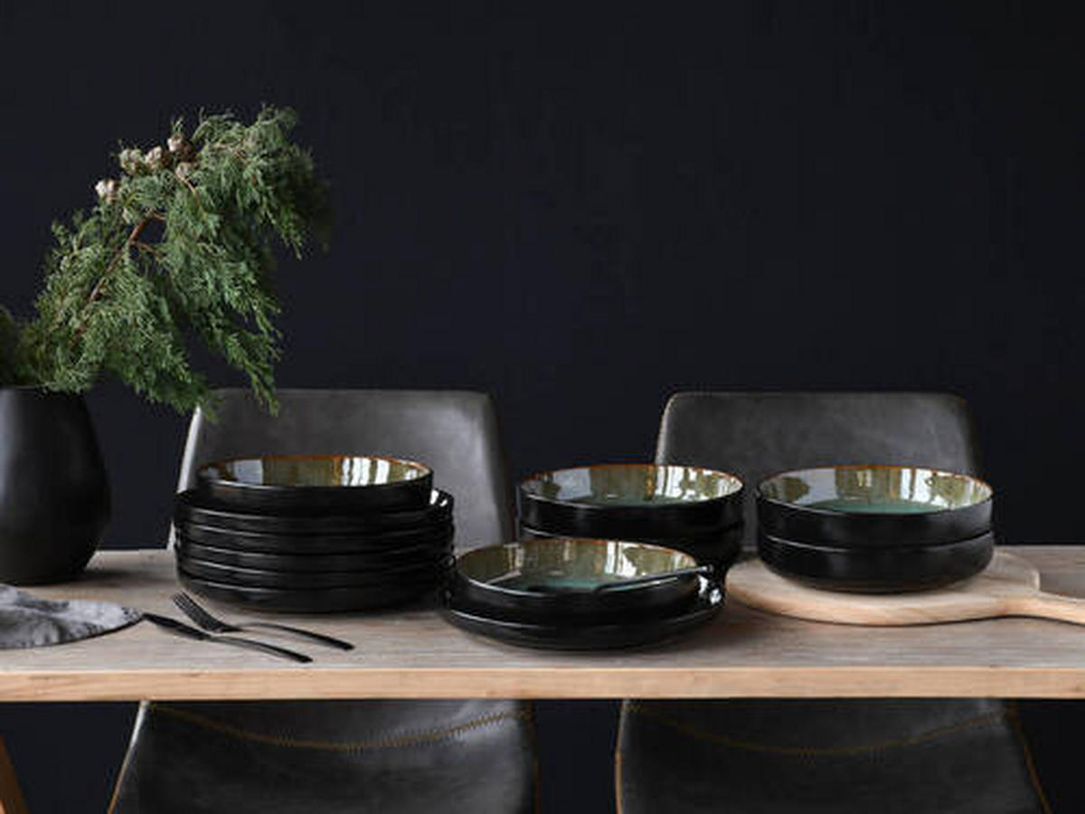 JÍDELNÍ SOUPRAVA, kamenina - zelená, Trend, keramika - Creatable