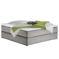 BOXSPRINGBETT 180/220 cm  in Hellgrau  - Hellgrau/Schwarz, Design, Textil (180/220cm) - home24
