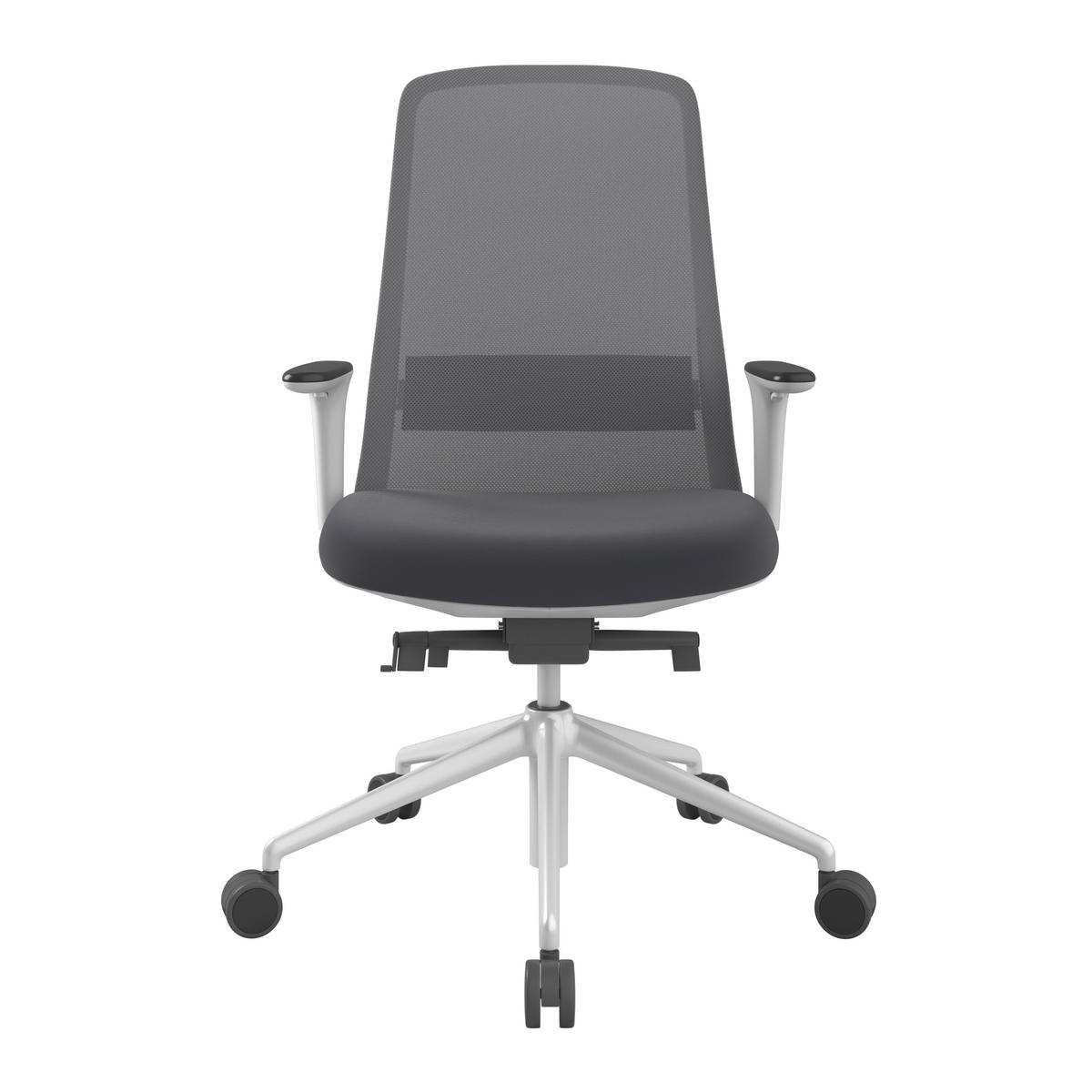 DREHSTUHL Grau, Weiß, Dunkelblau  - Weiß/Dunkelblau, MODERN, Kunststoff/Textil (70/103-115/70cm)