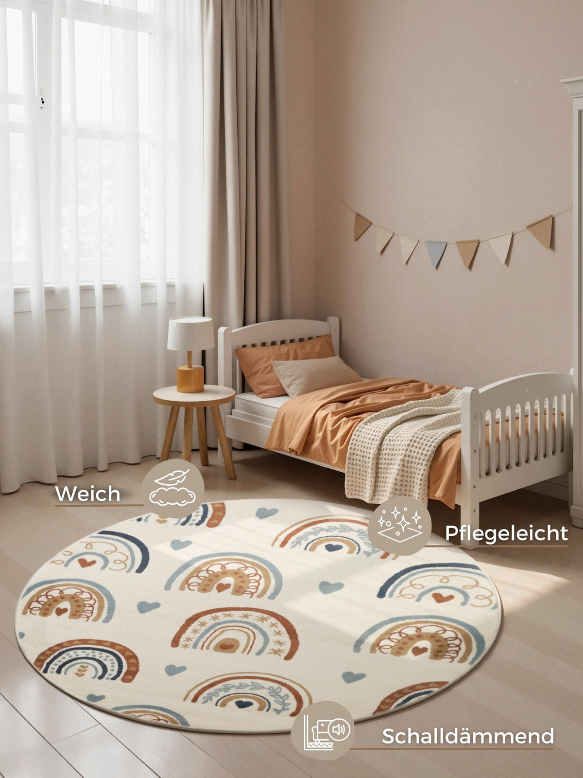 KINDERTEPPICH 160 cm Adventures Regenbogen  - Multicolor/Creme, Design, Kunststoff/Textil (160cm) - Hanse Home