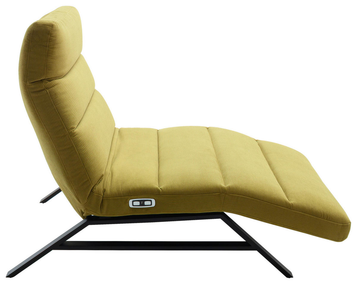 RELAXLIEGE Cord Hellgrün  - Schwarz/Hellgrün, Design, Textil/Metall (120/54-113/158-198cm) - Pure Home Lifestyle