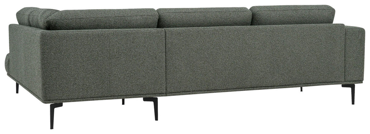 SOFFA i chenille grön  - grön/svart, Klassisk, metall/trä (397/213cm) - Pure Home Comfort
