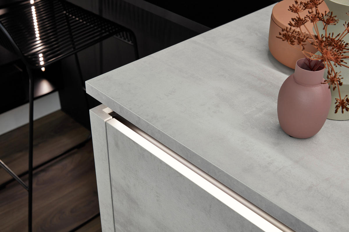 EINBAUKÜCHE STONE  - Grau, Design, Holzwerkstoff - Nolte Küchen