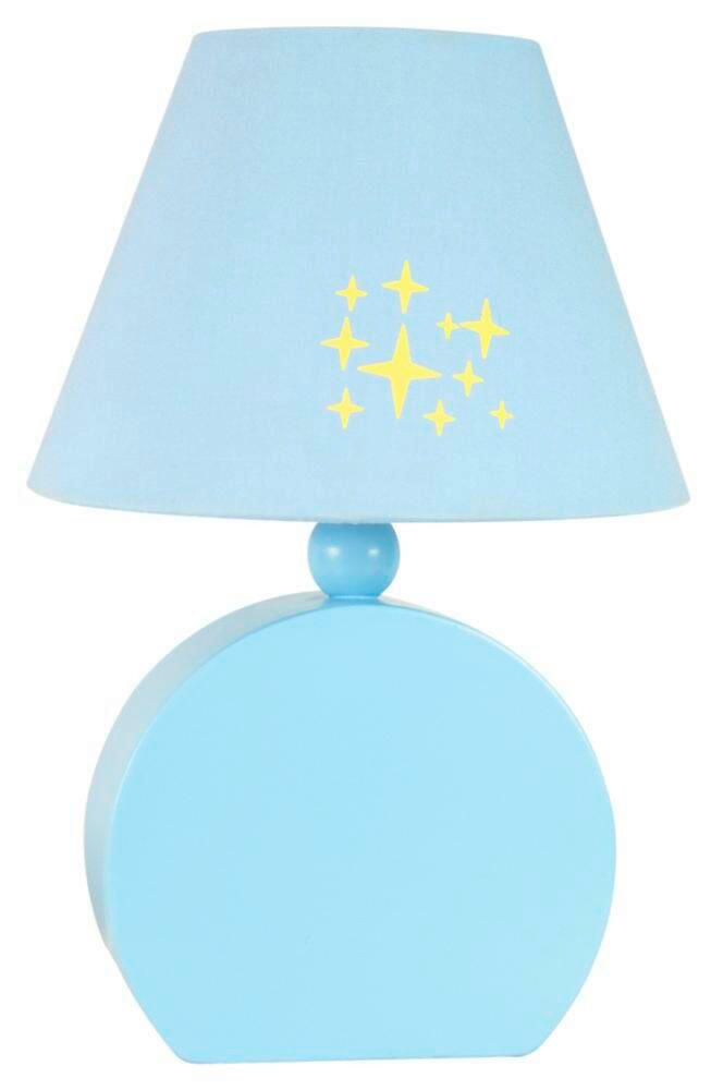 BORDSLAMPA FÖR BARN - ljusblå, Basics, trämaterial/textil (18/18/26cm)