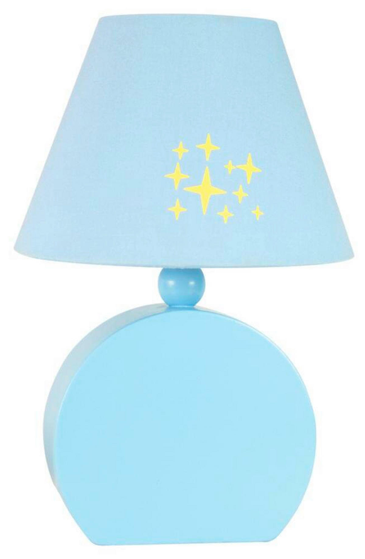 BORDSLAMPA FÖR BARN - ljusblå, Basics, trämaterial/textil (18/18/26cm)