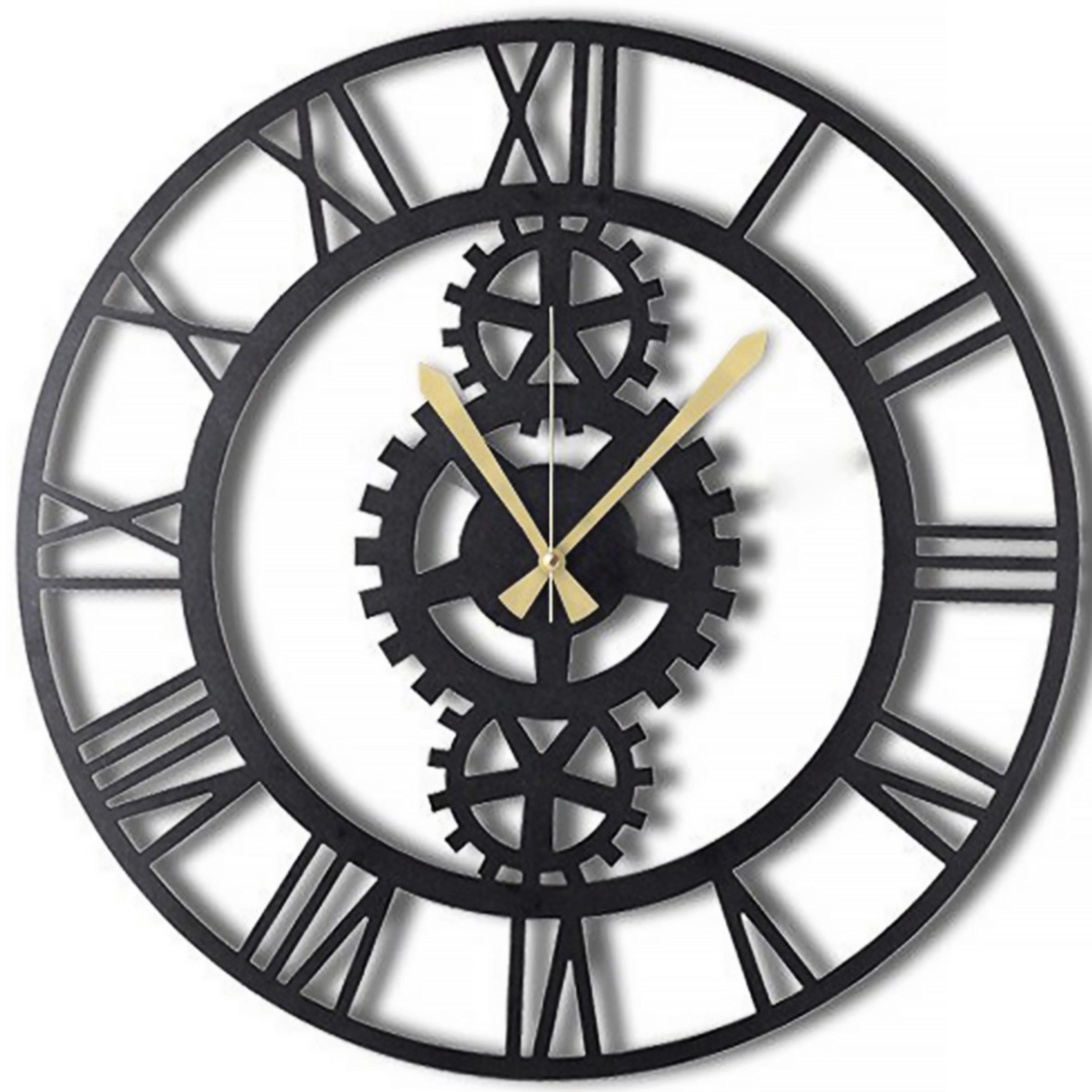 WANDUHR Schwarz 70/70/3 cm  - Schwarz, LIFESTYLE, Metall (70/70/3cm)