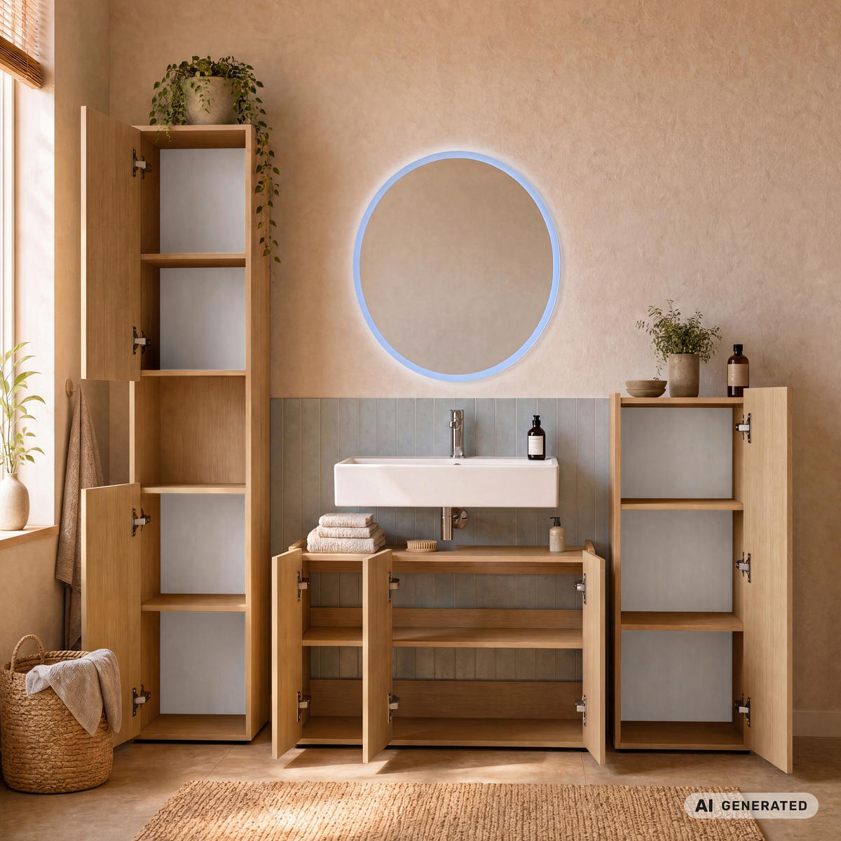 WASCHBECKENUNTERSCHRANK 98/62/35 cm  - Eichefarben/Schwarz, Trend, Holzwerkstoff/Kunststoff (98/62/35cm) - MID.YOU