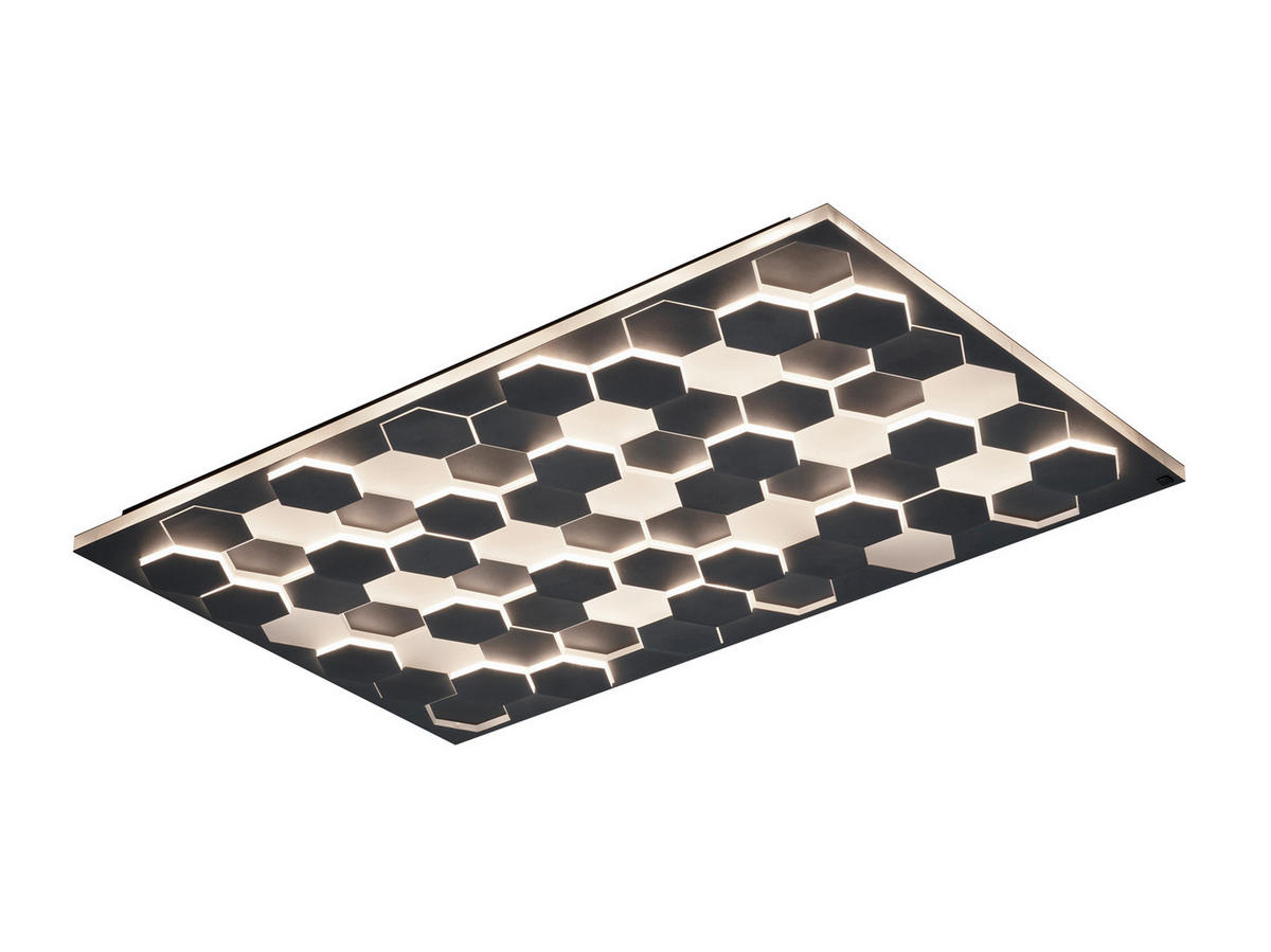 STROPNÍ LED SVÍTIDLO, 70/115/7,5 cm - černá, Design, kov (70/115/7,5cm) - Cinque