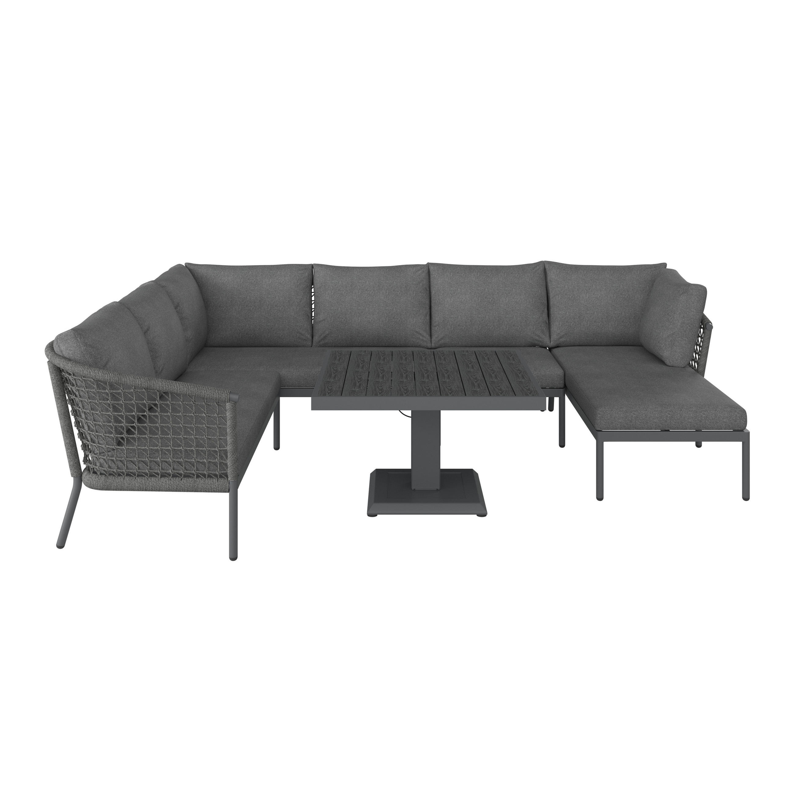 LOUNGE GARNITÚRA 5 részes    - sötétszürke, Design, műanyag/textil (237/194/226cm) - Ambia Garden