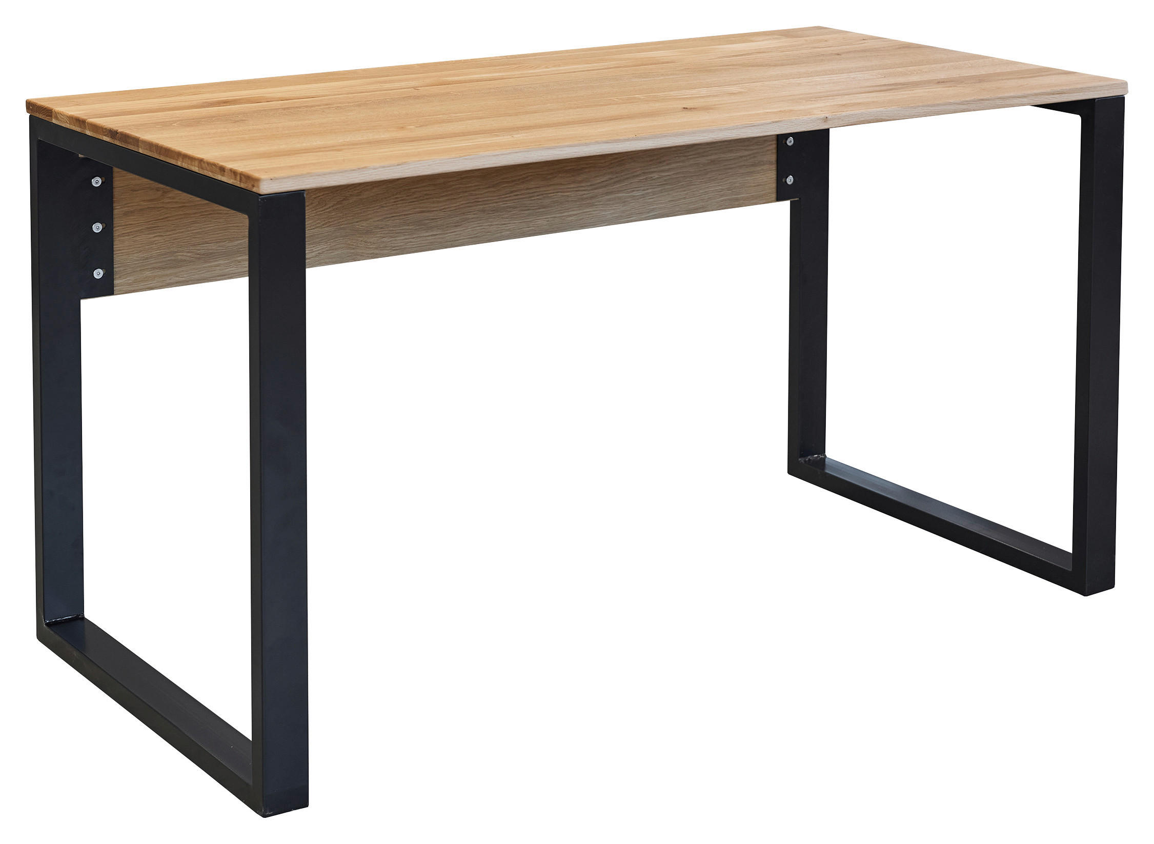 SCHREIBTISCH 140/70/76 cm  in Eichefarben  - Eichefarben/Schwarz, Natur, Holz/Metall (140/70/76cm) - Linea Natura