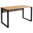SCHREIBTISCH 140/70/76 cm Eichefarben  - Eichefarben/Schwarz, Natur, Holz/Metall (140/70/76cm) - Linea Natura