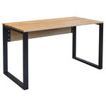SCHREIBTISCH 140/70/76 cm Eichefarben  - Eichefarben/Schwarz, Natur, Holz/Metall (140/70/76cm) - Linea Natura