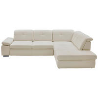 ECKSOFA in Echtleder Weiss  - Weiss, Basics, Leder/Metall (312/260cm) - Beldomo Premium