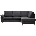 ECKSOFA Grau Flachgewebe  - Eichefarben/Grau, Design, Holz/Textil (253/185cm) - Cantus