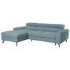 ECKSOFA Chenille Blau  - Blau/Schwarz, Design, Textil/Metall (177/226cm) - Livetastic