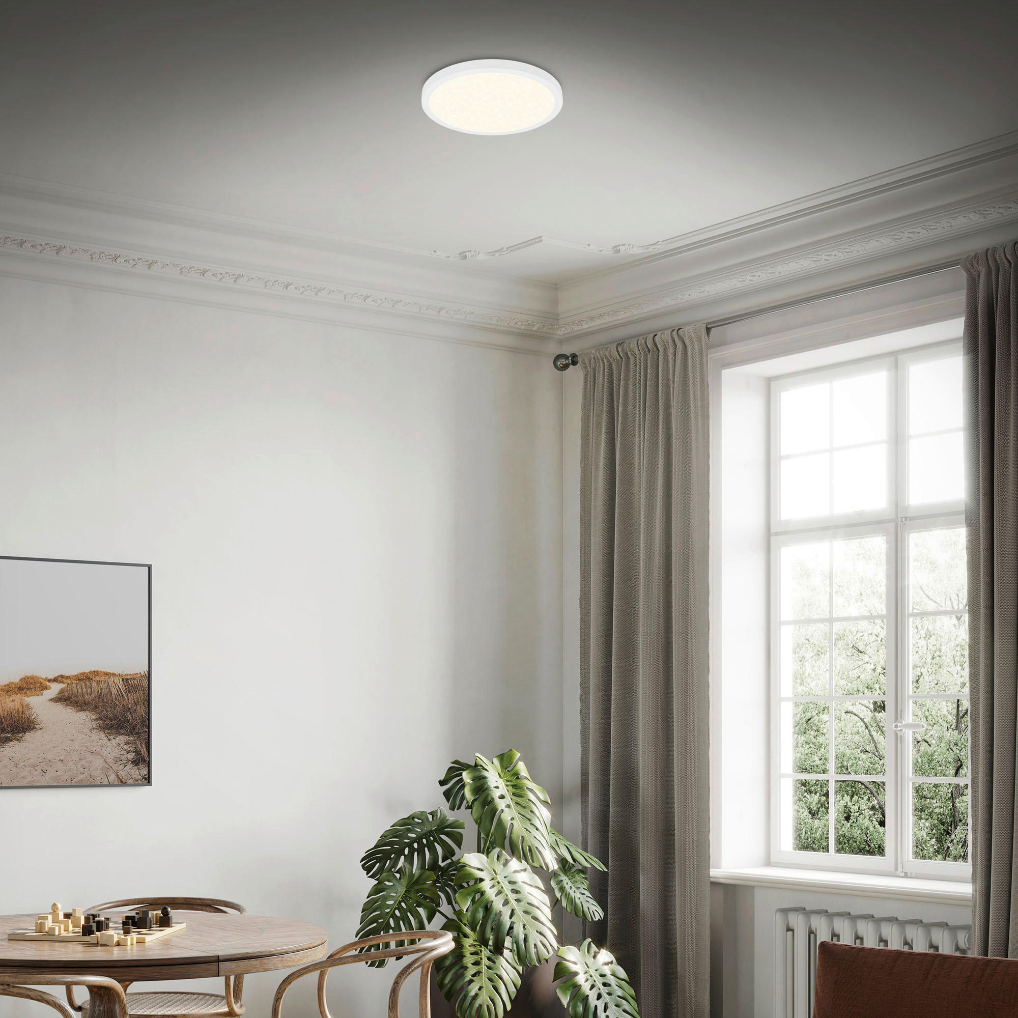 LED PLAFONJERA - bela, Osnovno, metal/plastika (38/5cm)