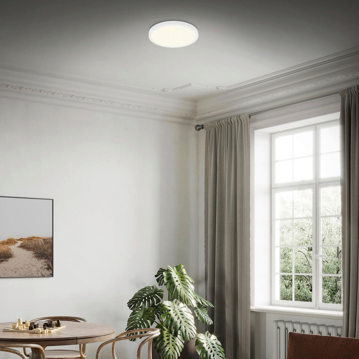 LED PLAFONJERA - bela, Osnovno, metal/plastika (38/5cm)