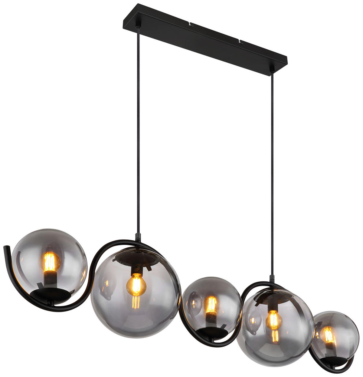VISEČA SVETILKA     100/20/120 cm         E14 - črna, Basics, kovina/steklo (100/20/120cm) - Globo