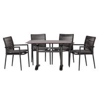 GARTENSET  - Dunkelgrau/Anthrazit, Basics, Holzwerkstoff/Kunststoff (120cm) - Gardenson