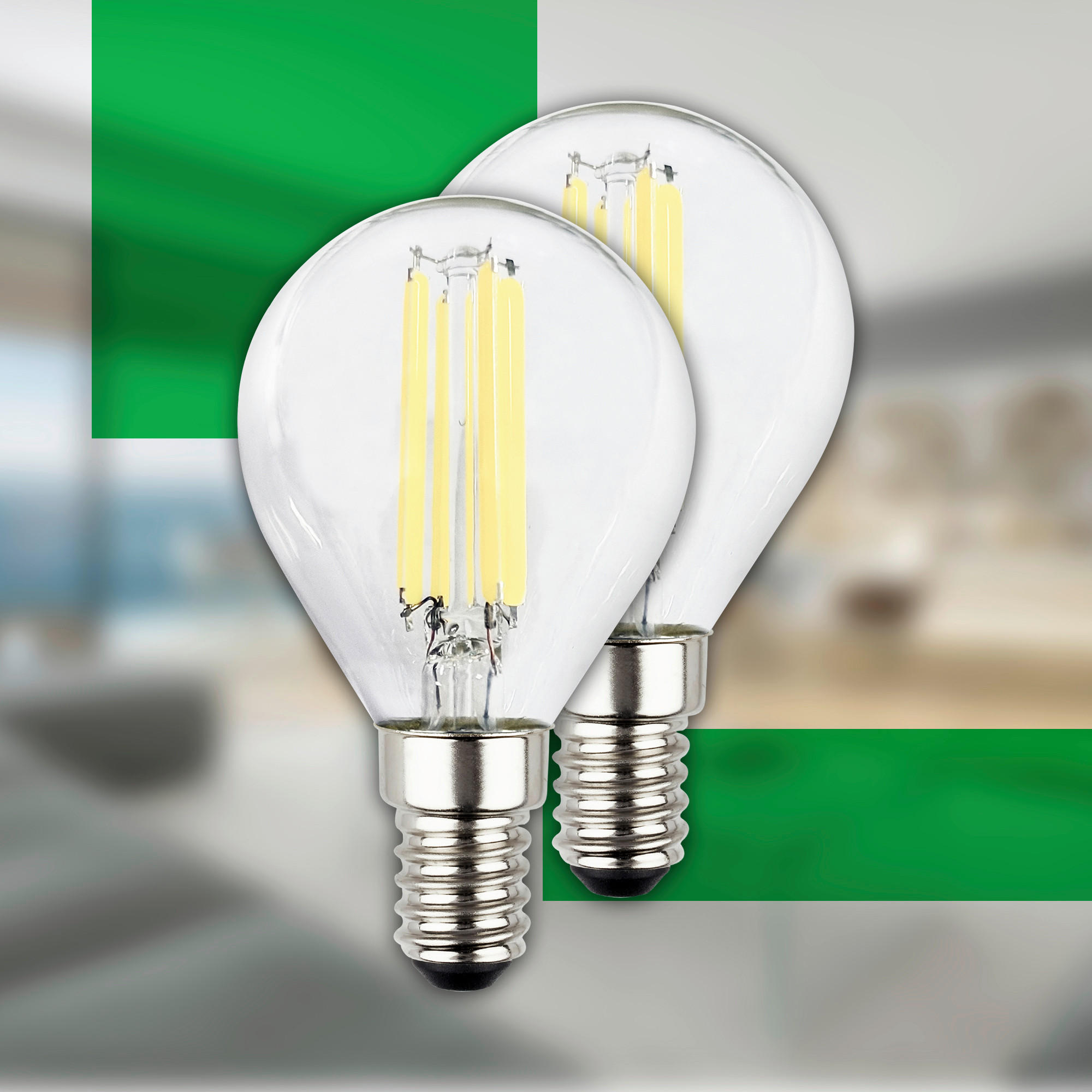LED-LEUCHTMITTEL   E14 2,5 W 525 lm  - Silberfarben, Basics, Glas (4,5/8cm)