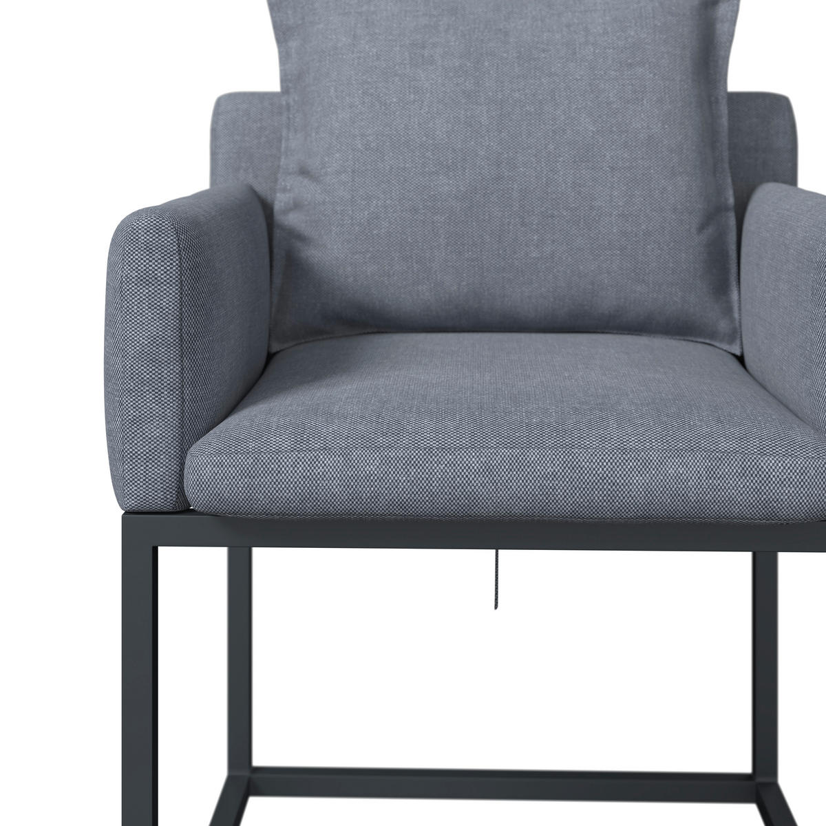 GARTENSESSEL Metall, Textil Dunkelgrau  - Graublau/Dunkelgrau, MODERN, Textil/Metall (63/75/60cm) - Beldano