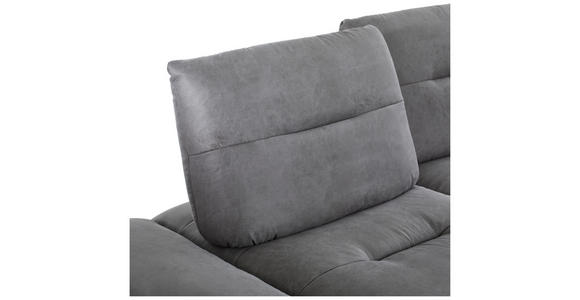 2,5-SITZER Mikrofaser Grau - Schwarz/Grau, KONVENTIONELL, Textil/Metall (226/90/105cm) - Carryhome