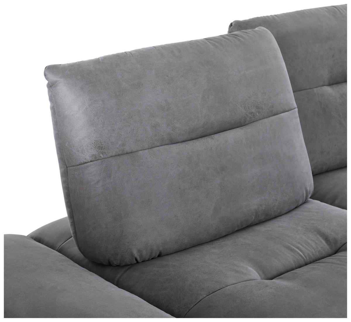2,5-SITZER in Mikrofaser Grau  - Schwarz/Grau, Konventionell, Textil/Metall (226/90/105cm) - MID.YOU