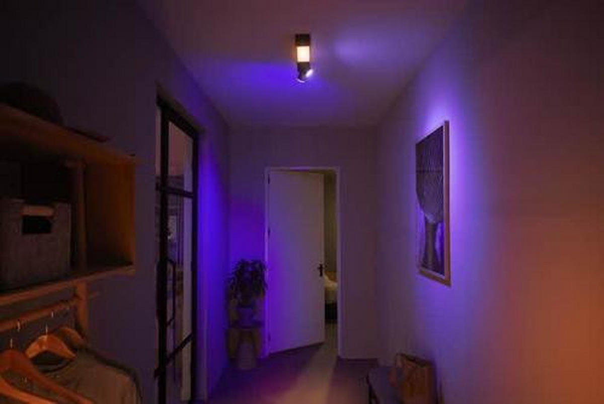 LED-DECKENLEUCHTE 40,8/12,7/8,5 cm   - Schwarz, Basics, Metall (40,8/12,7/8,5cm) - Philips HUE